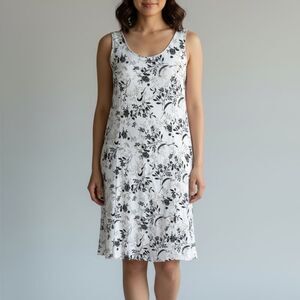 Black Tan White Shift Dress Med 8